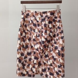 J Crew Multi-color Brushed Pencil Skirt